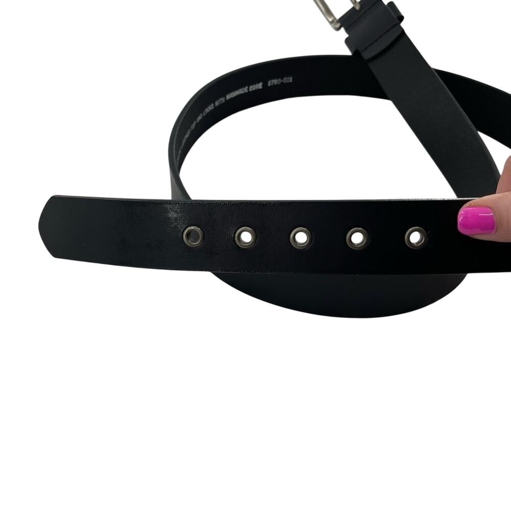 Wrangler Black Genuine Leather Western Style Plain Work Belt Size 46 - Picture 3 of 8